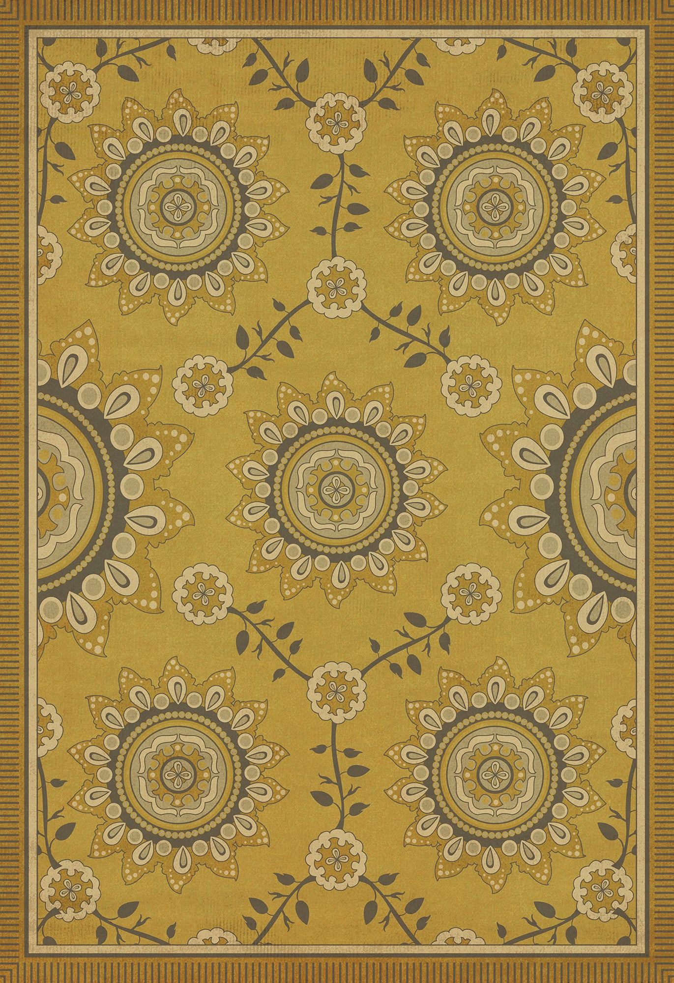 Pattern 44 Holein 120x175 Vintage Vinyl Floorcloth