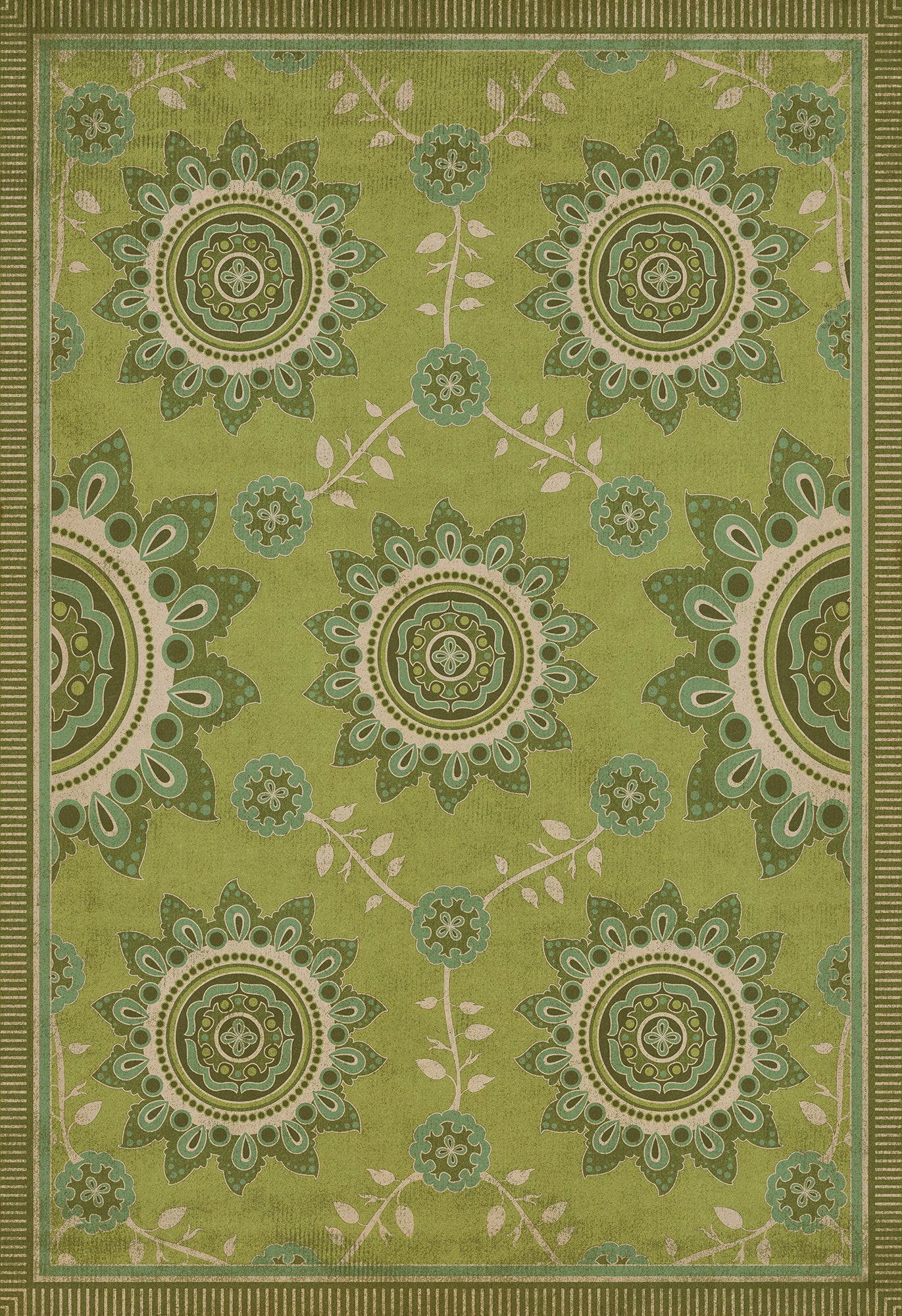 Pattern 44 Sashiko 120x175 Vintage Vinyl Floorcloth