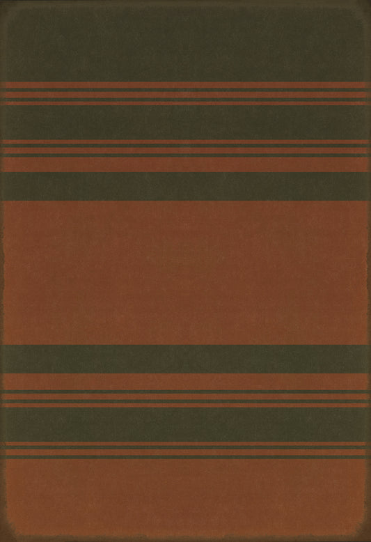 Pattern 50 Organic Stripes Black and Red 120x175 Vintage Vinyl Floorcloth