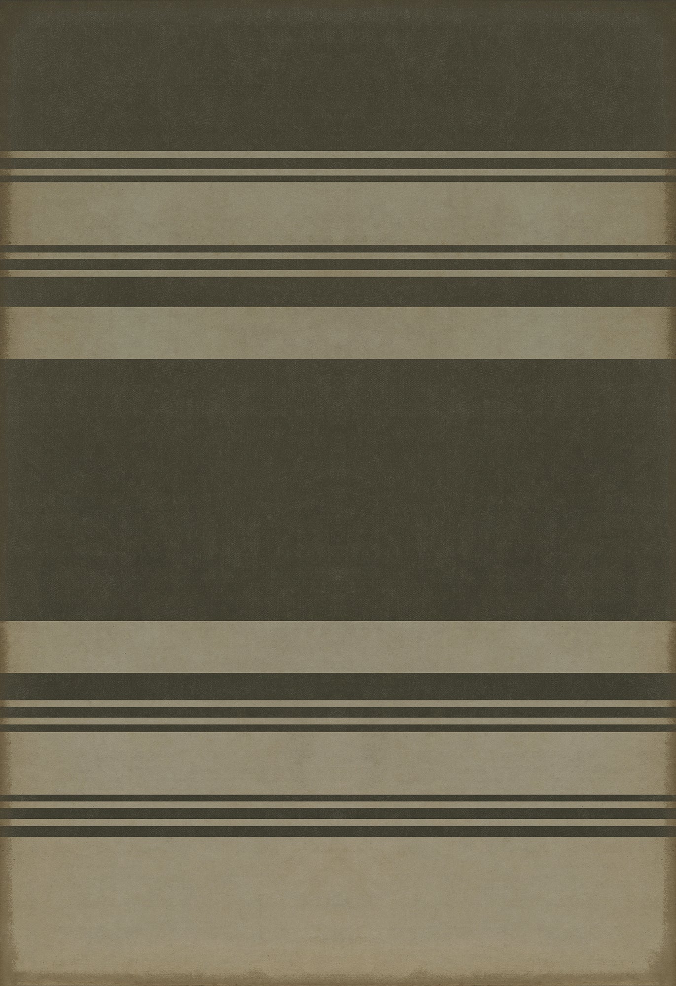 Pattern 50 Organic Stripes Black and Tan 120x175 Vintage Vinyl Floorcloth