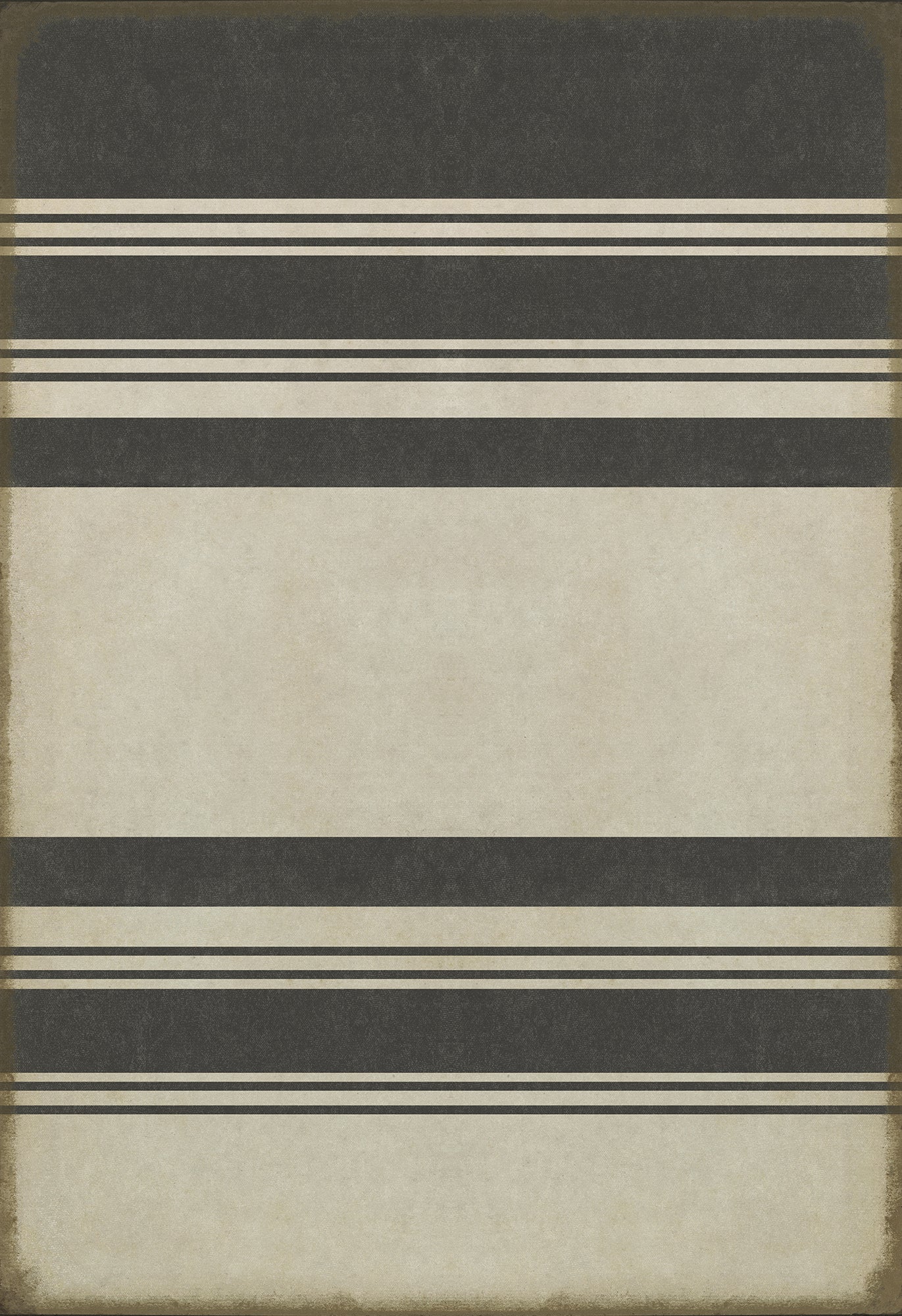 Pattern 50 Organic Stripes Black and White 120x175 Vintage Vinyl Floorcloth