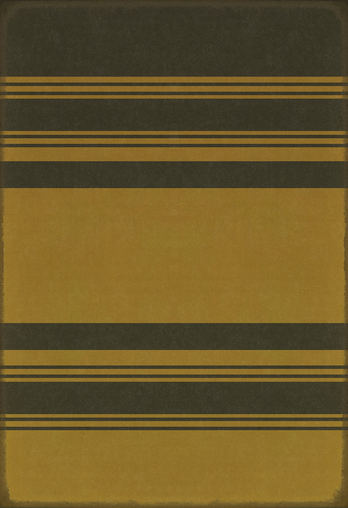 Pattern 50 Organic Stripes Black and Yellow 120x175 Vintage Vinyl Floorcloth