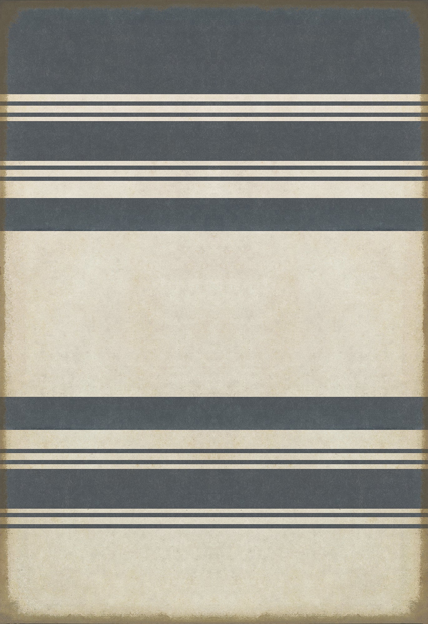 Pattern 50 Organic Stripes Blue and White 120x175 Vintage Vinyl Floorcloth