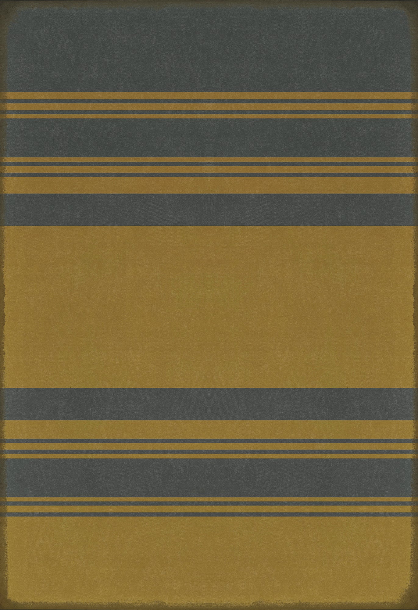 Pattern 50 Organic Stripes Blue and Yellow 120x175 Vintage Vinyl Floorcloth