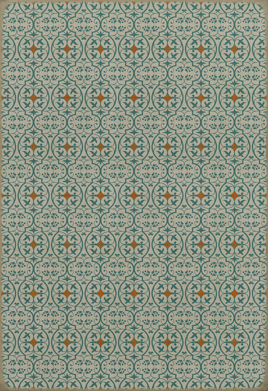 Pattern 51 And I love her 120x175 Vintage Vinyl Floorcloth