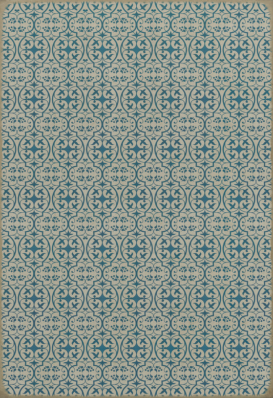 Pattern 51 China Cup 120x175 Vintage Vinyl Floorcloth