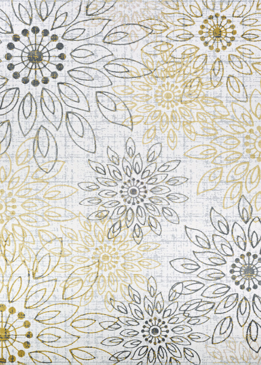 Couristan Calinda Summer Bliss Gold-Silver-Ivory Rug 3'3" x 5'3"