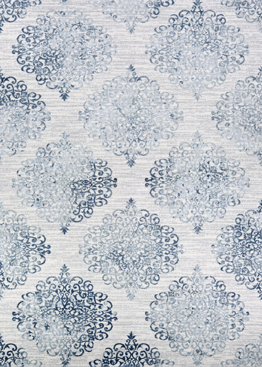 Couristan Calinda Montebello Steel Blue-Ivory Rug 7'10" x 10'10"