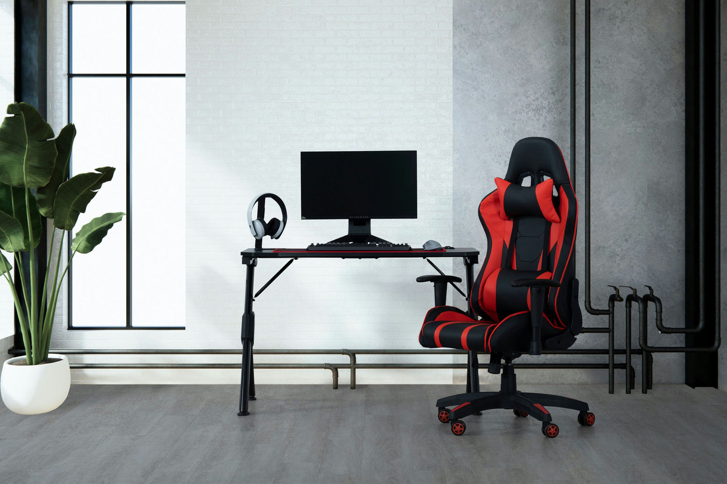 Felix Ergonomic Office Gaming Chair, Black/Red