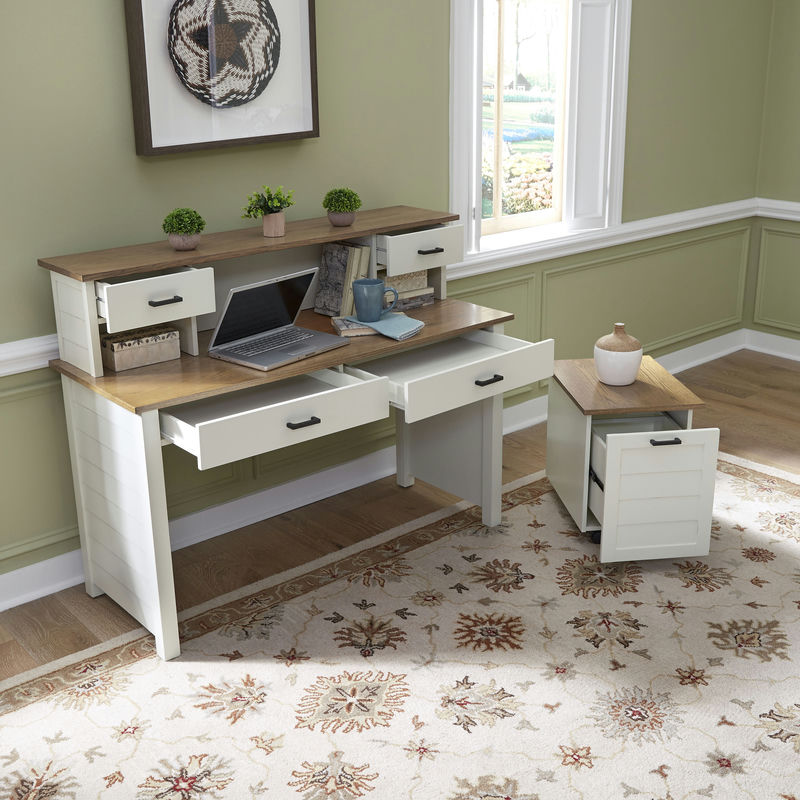 District Writing Desk, Hutch and Filing Cabinet by homestyles