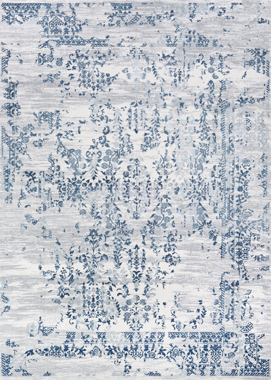 Couristan Calinda Samovar Steel Blue-Ivory Rug 5'3" x 7'6"