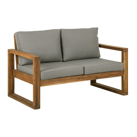 52" Modern Patio Loveseat - Brown