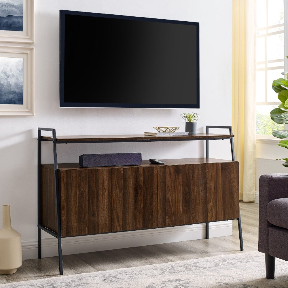 52" Urban Industrial TV Stand - Dark Walnut