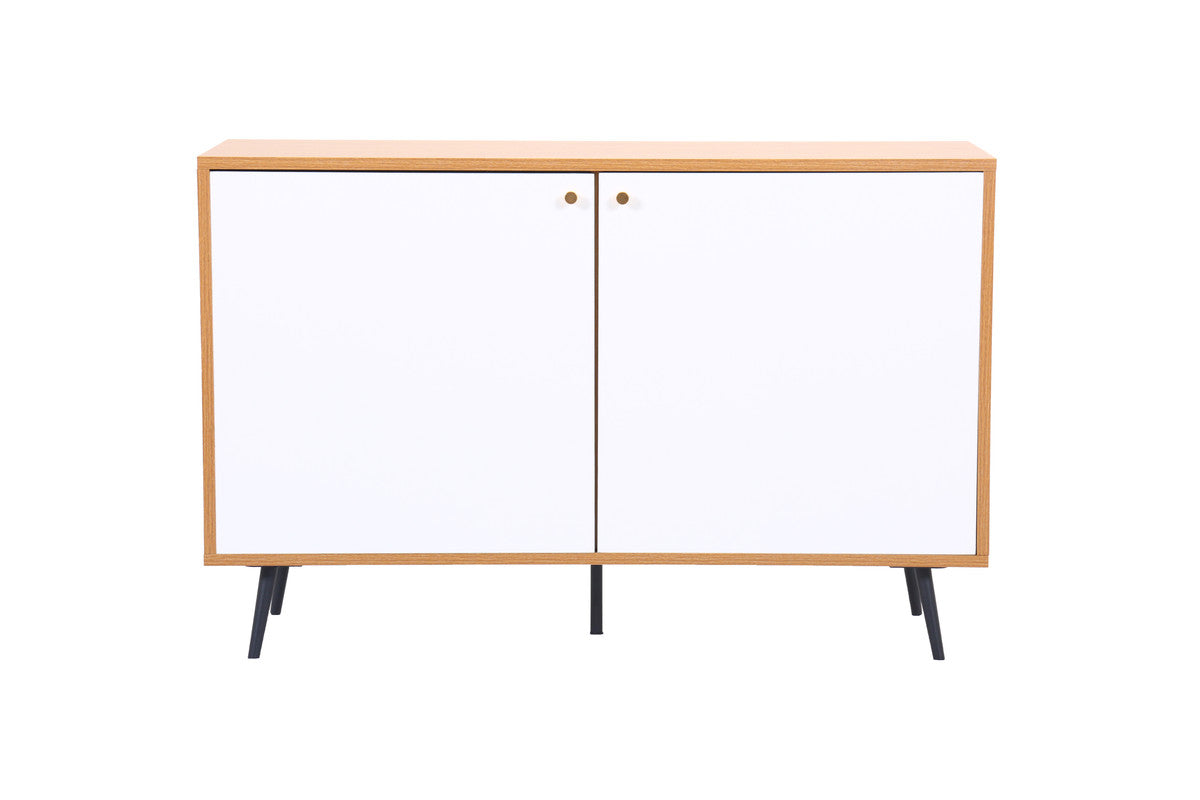 Carlotta Light Brown and White Storage Console Cabinet Table