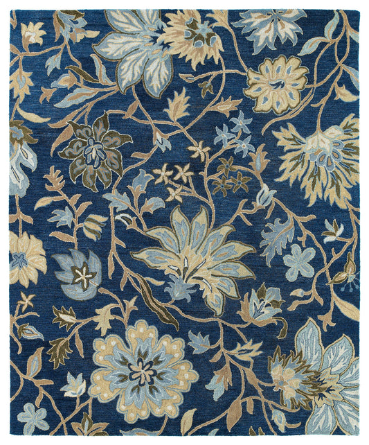 Kaleen Brooklyn Collection Dark Blue Area Rug 9'6" x 13'