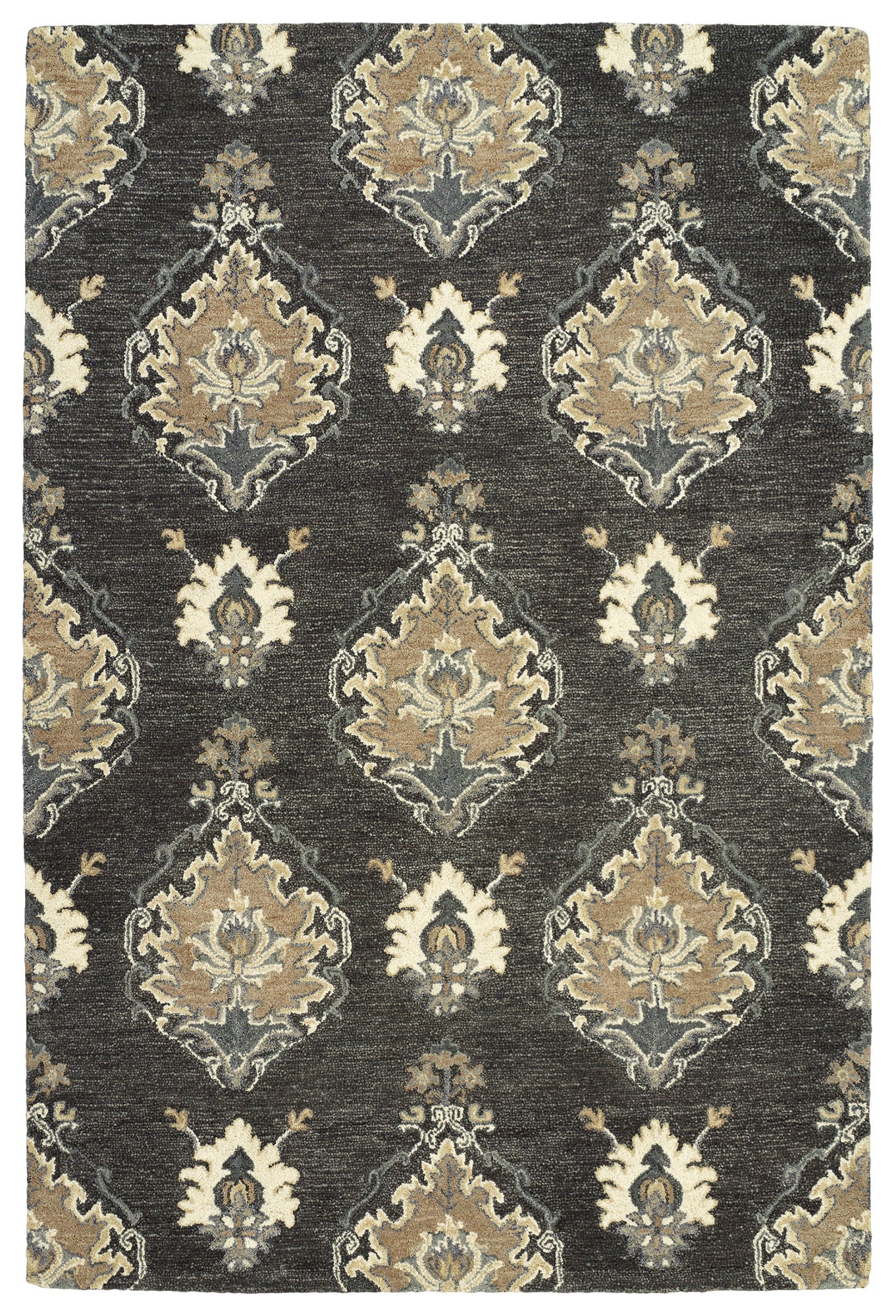 Kaleen Brooklyn Collection Dark Charcoal Throw Rug 2' x 3'