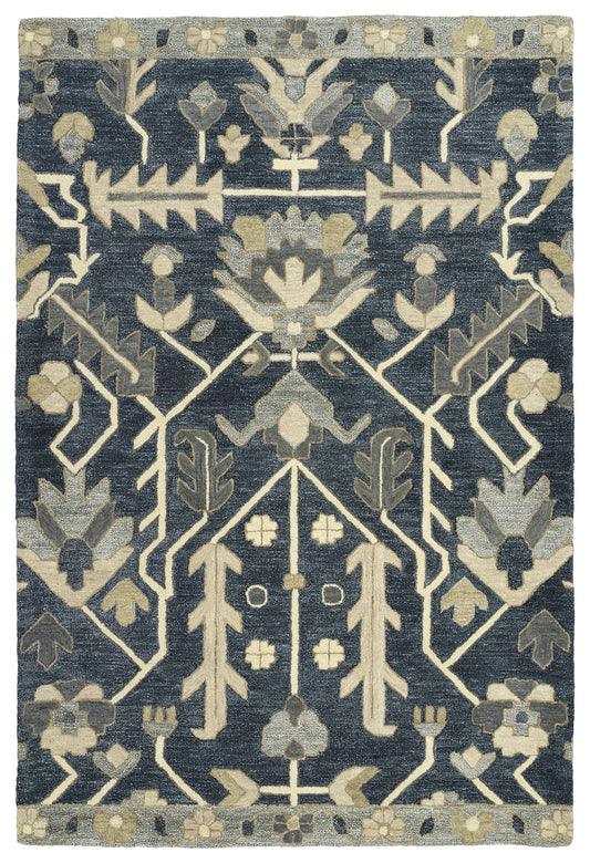 Kaleen Brooklyn Collection Dark Denim  Area Rug 8' x 11'