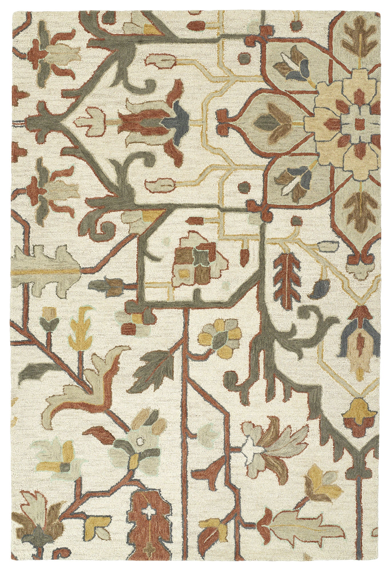 Kaleen Brooklyn Collection Mushroom Linen Throw Rug 2' x 3'