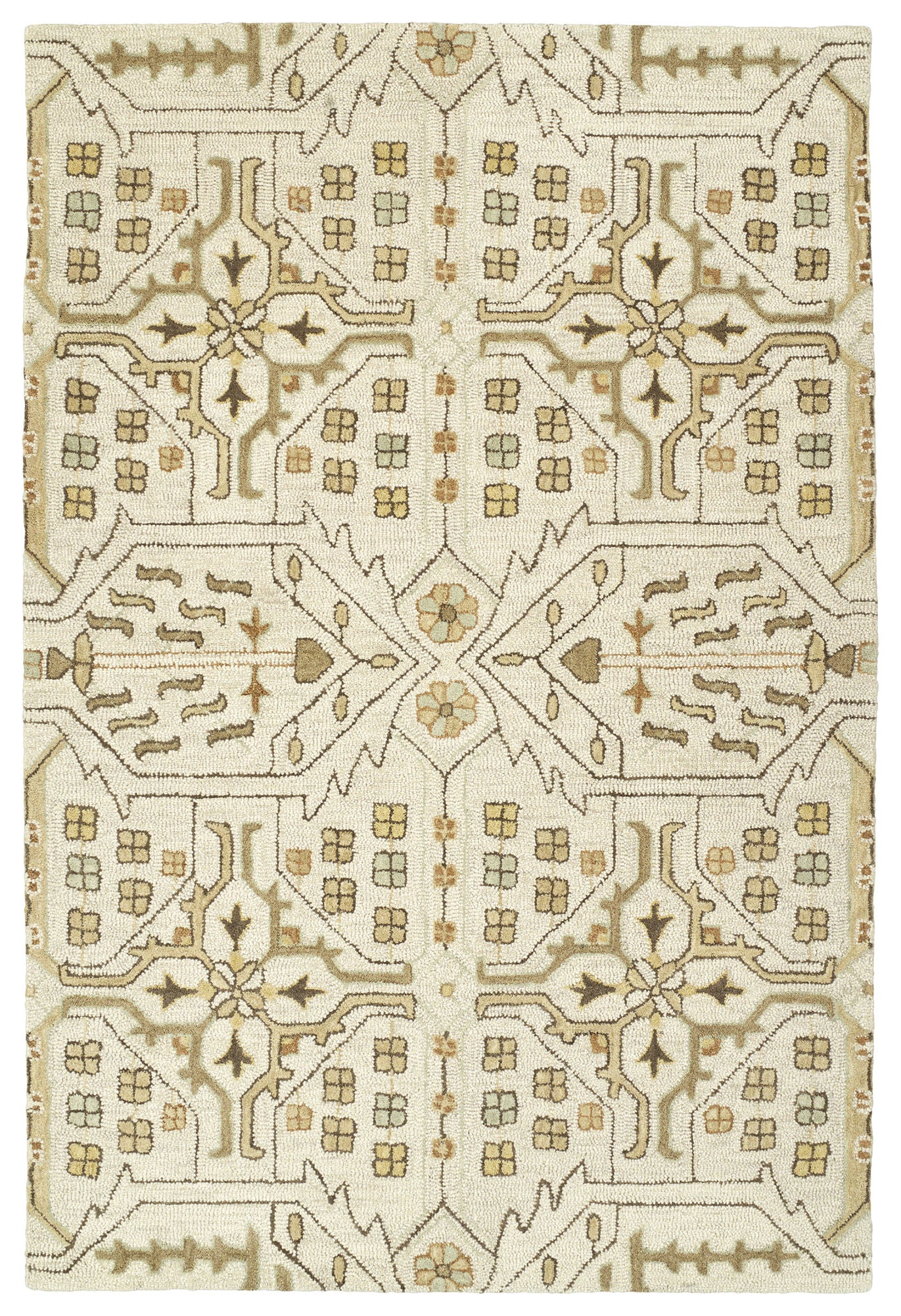 Kaleen Brooklyn Collection Mushroom Beige Throw Rug 2' x 3'