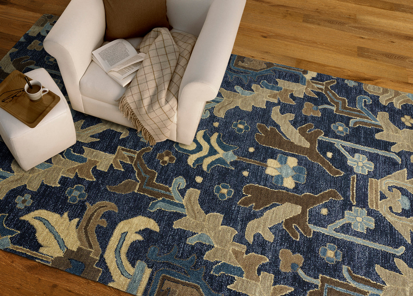Kaleen Brooklyn Collection 5311-22 Navy Throw Rug 2' x 3'
