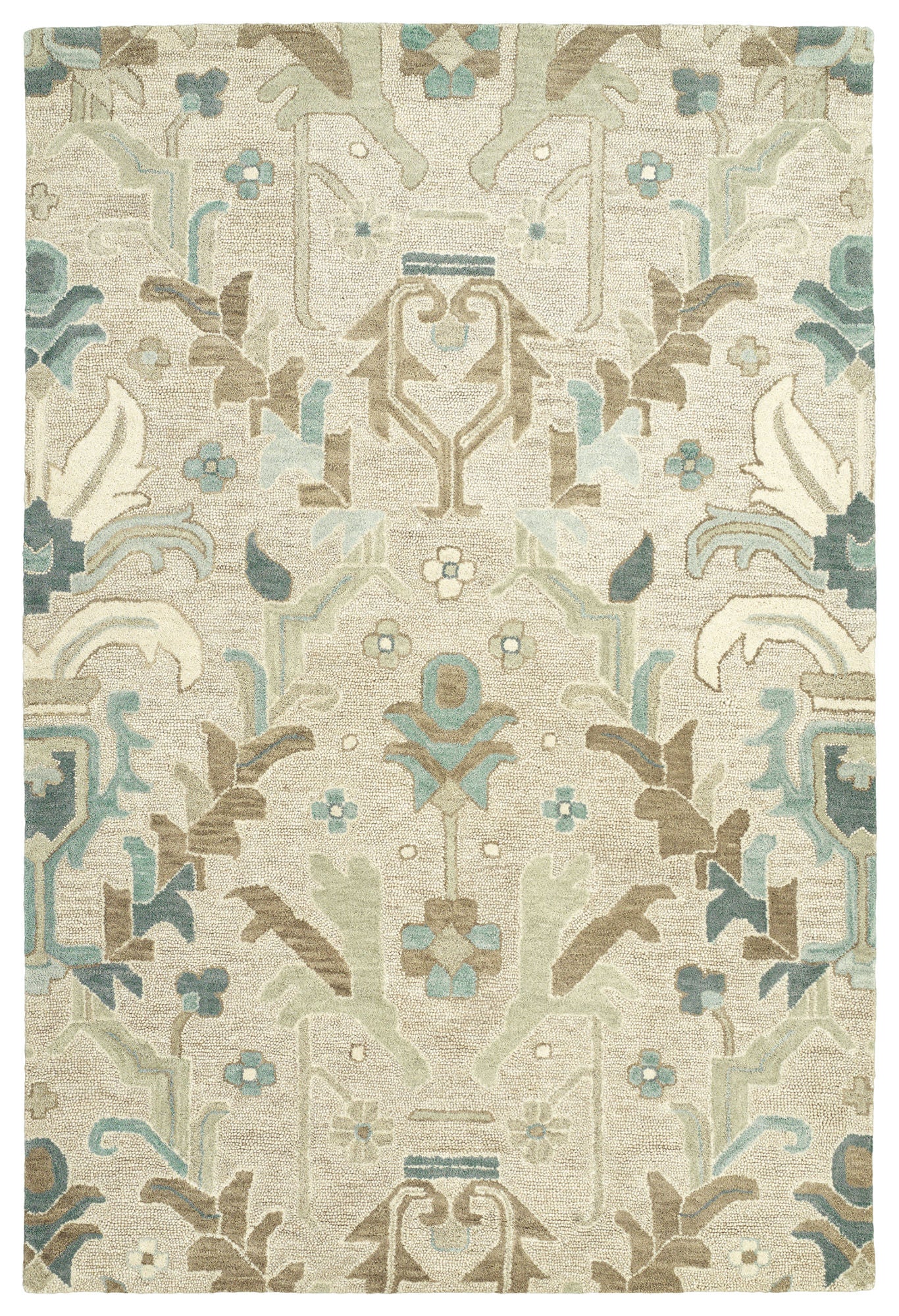 Kaleen Brooklyn Collection Light Oatmeal Throw Rug 2' x 3'