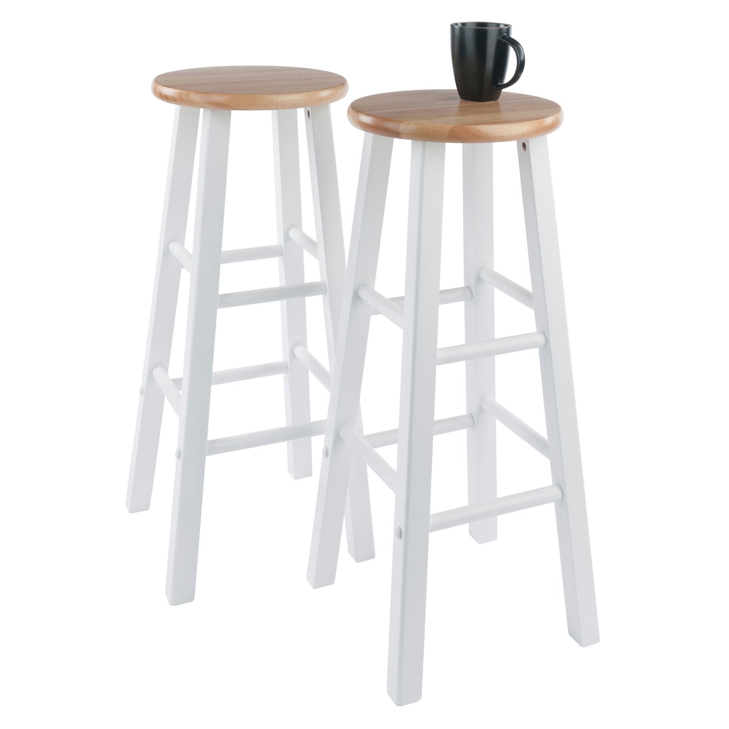 Element 2-Pc Bar Stool Set, Natural and White