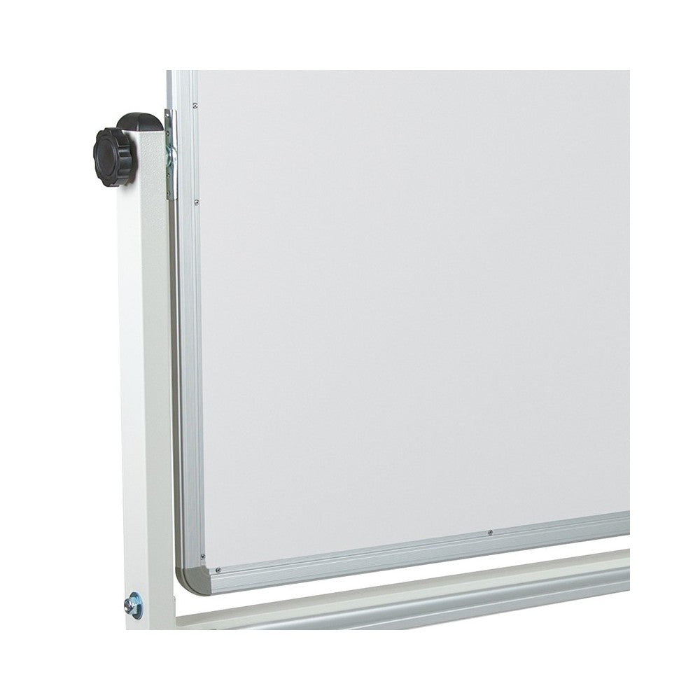 53"W x 62.5"H Double-Sided Mobile White Board with Pen Tray