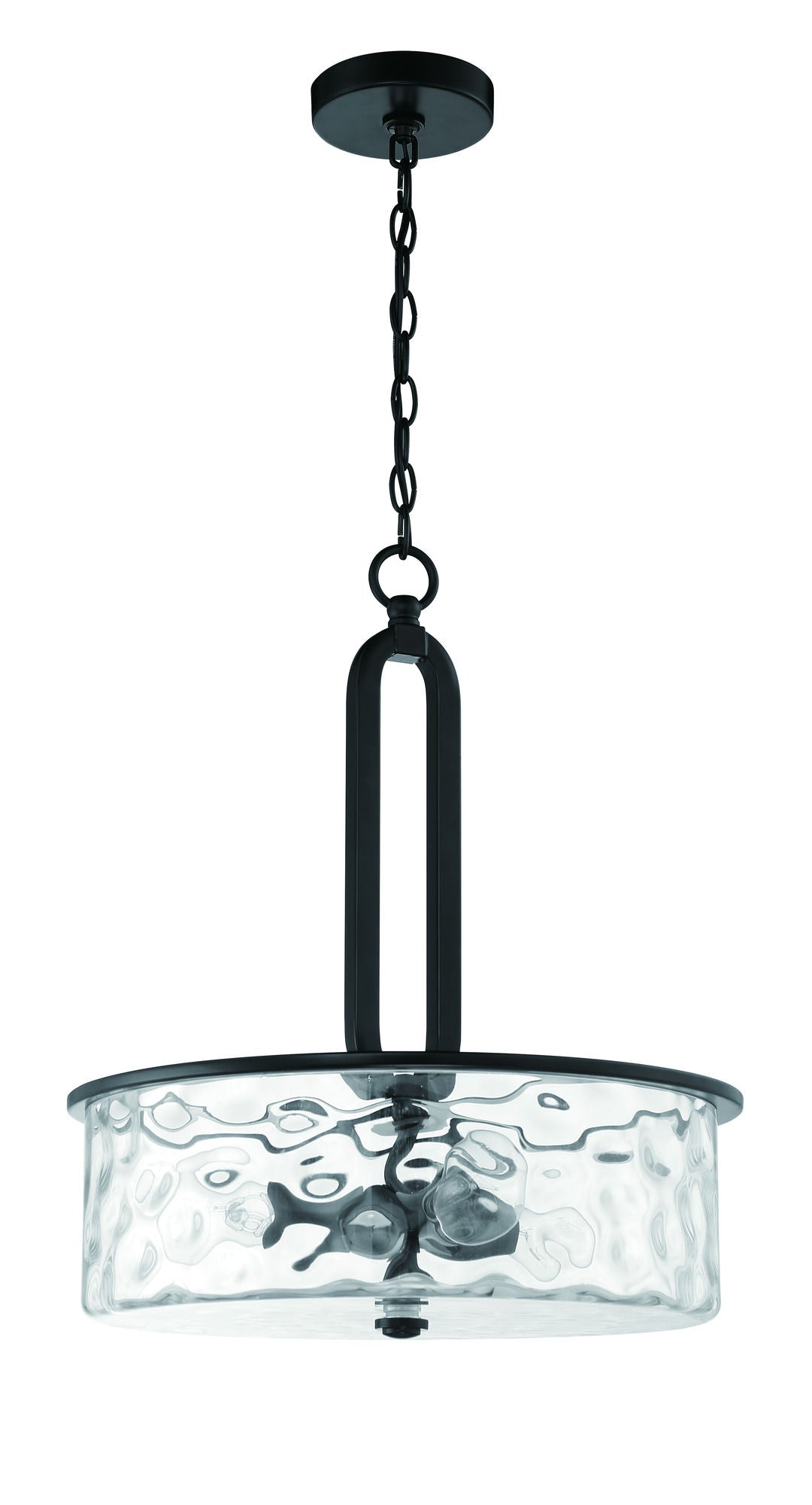 3 Light Pendant in Flat Black