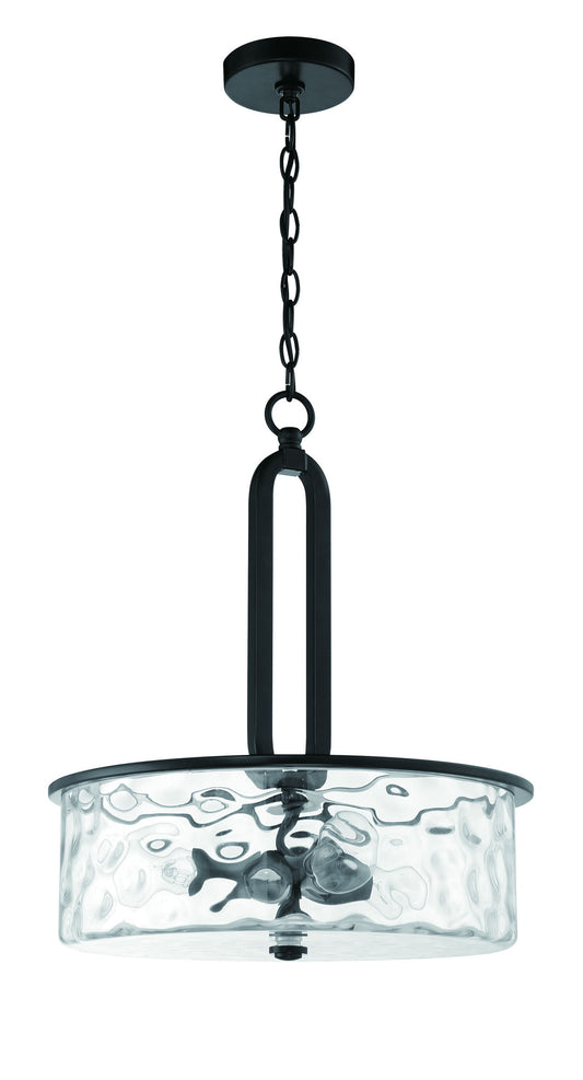 3 Light Pendant in Flat Black