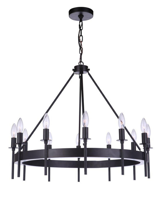 Larrson Chandelier 12 Light Flat Black