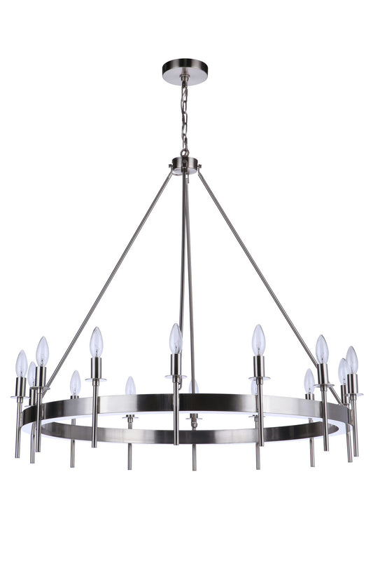 Larrson Chandelier 14 Light, Brushed Polished Nickel