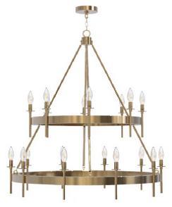 Larrson Chandelier 18 Light Satin Brass