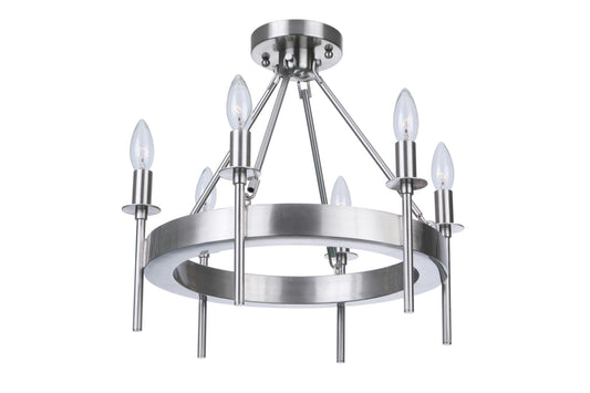 6 Light Semi-Flush, 54356-BNK