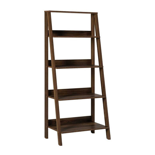 55" Modern Wood Ladder Bookshelf - Walnut
