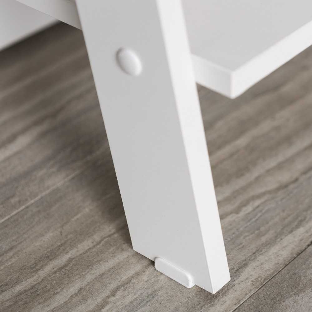 55" Modern Wood Ladder Bookshelf - White