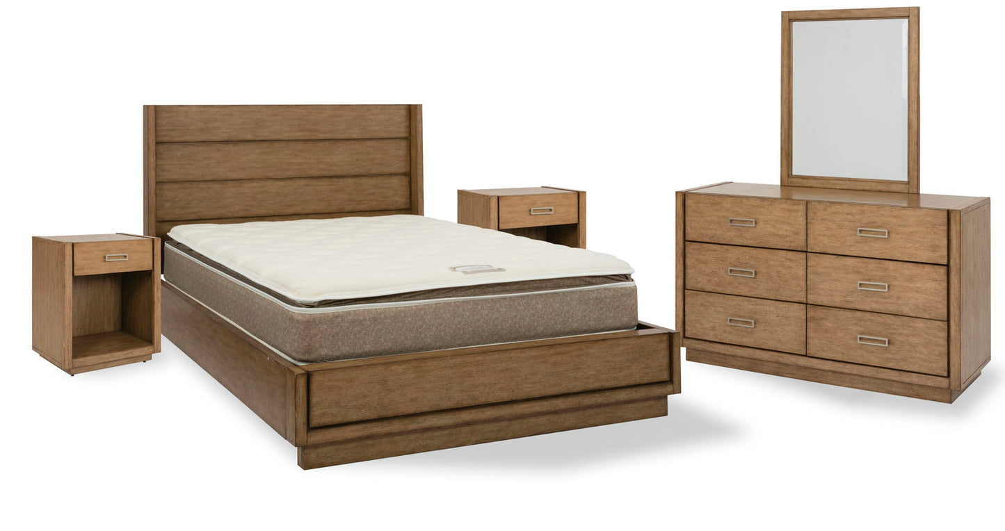 Montecito Queen Bed, Two Nightstands and Dresser with Mirror by homestyles