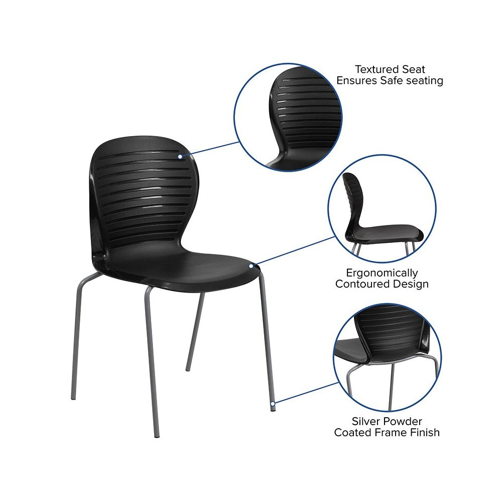 551 lb. Capacity Black Stack Chair