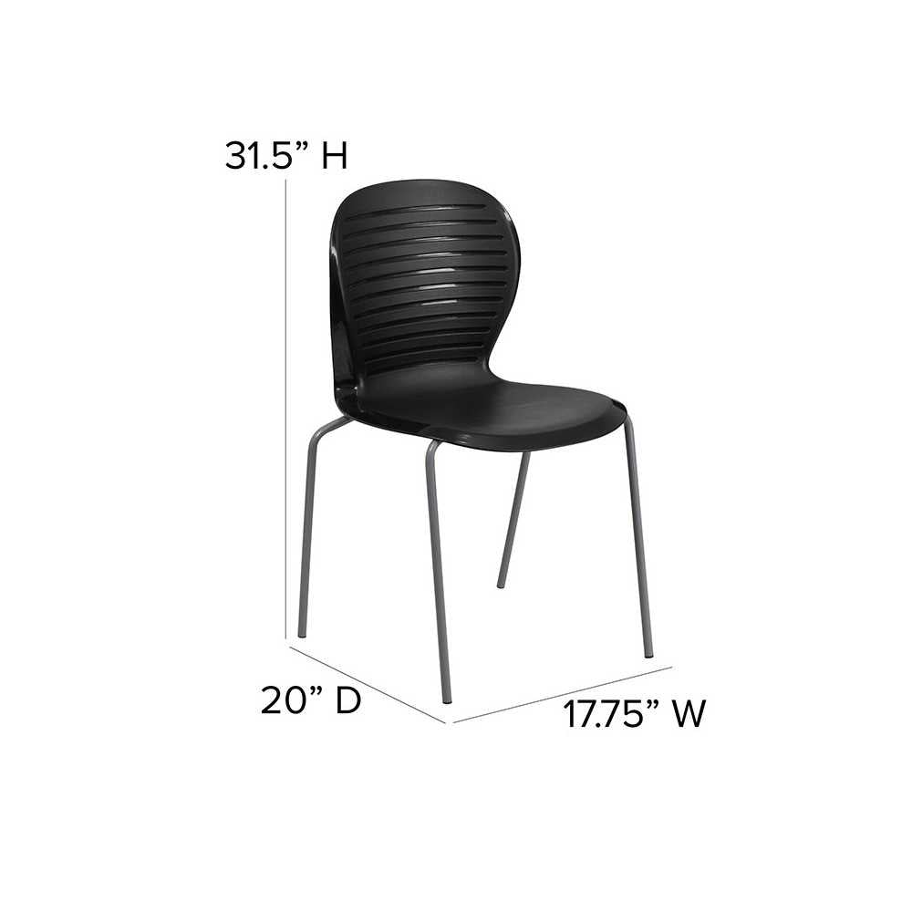 551 lb. Capacity Black Stack Chair