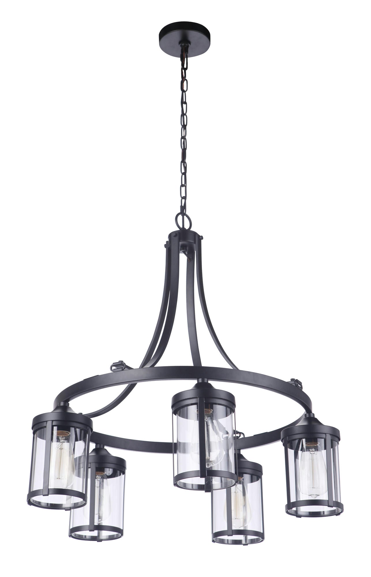 Elliot Chandelier 5 Light, Flat Black