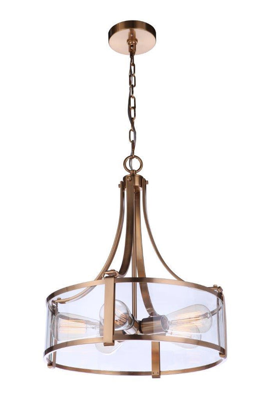 Elliot Pendant 5 Light, Satin Brass