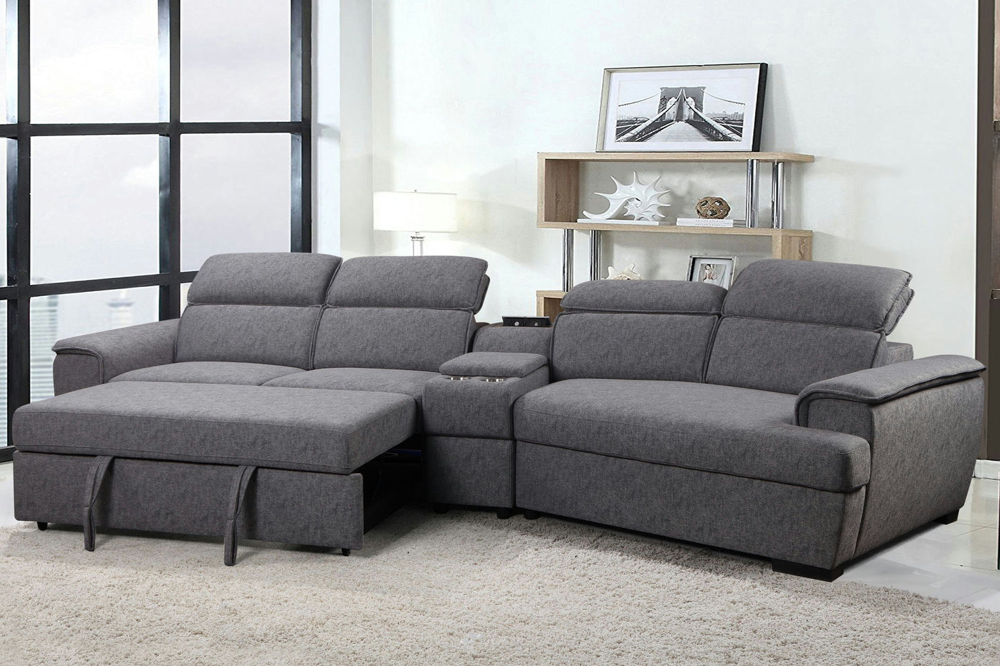 Legacy Sleeper Sectional with Cup Holder