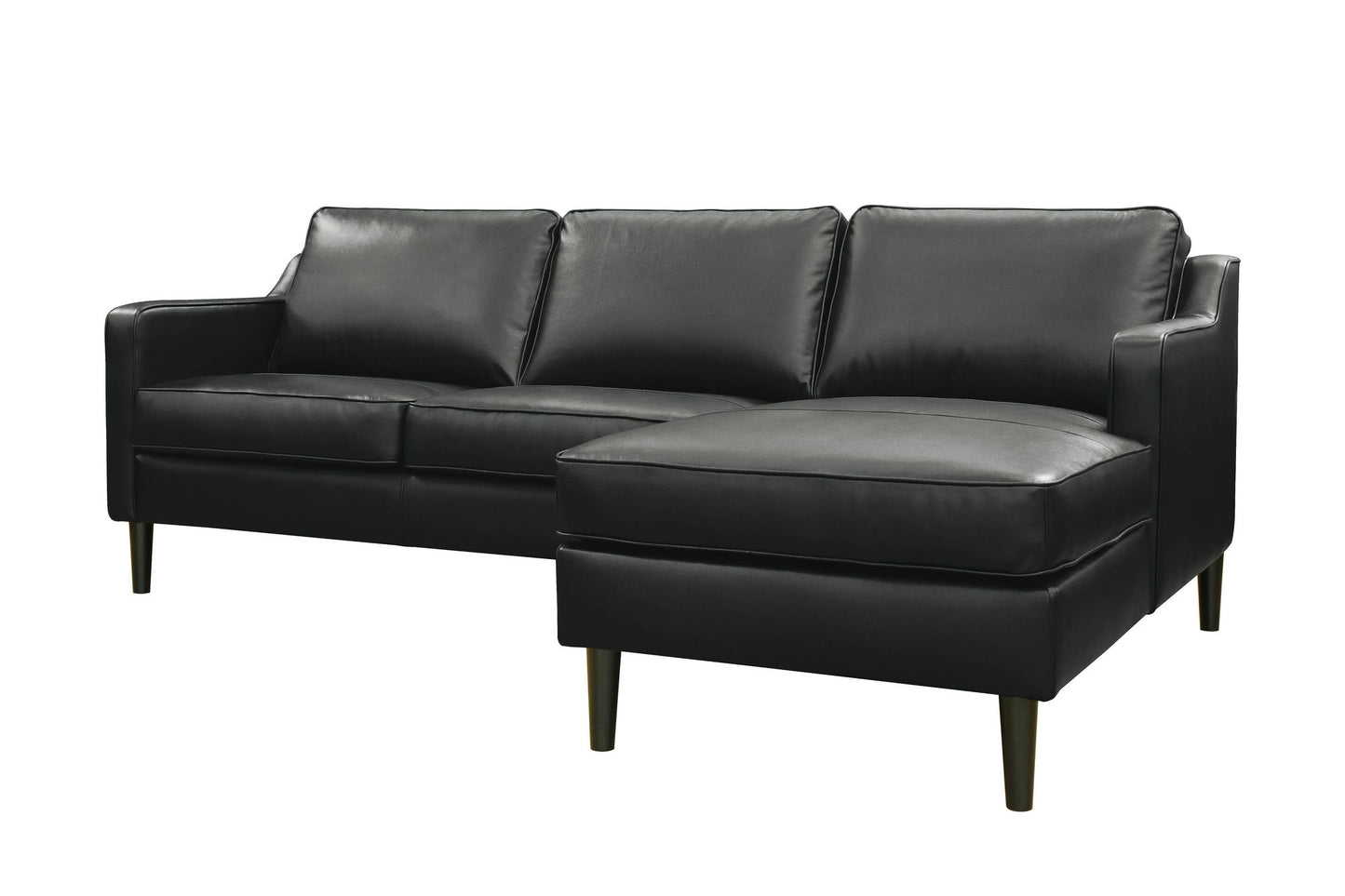 Birchcliffe Leather Right Facing Sectional, Charcoal