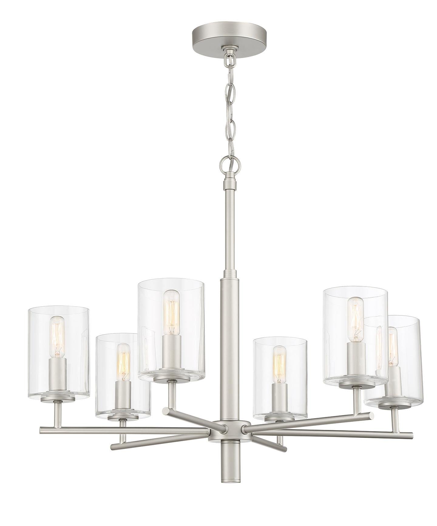 Hailie Chandelier 6 Light Satin Nickel