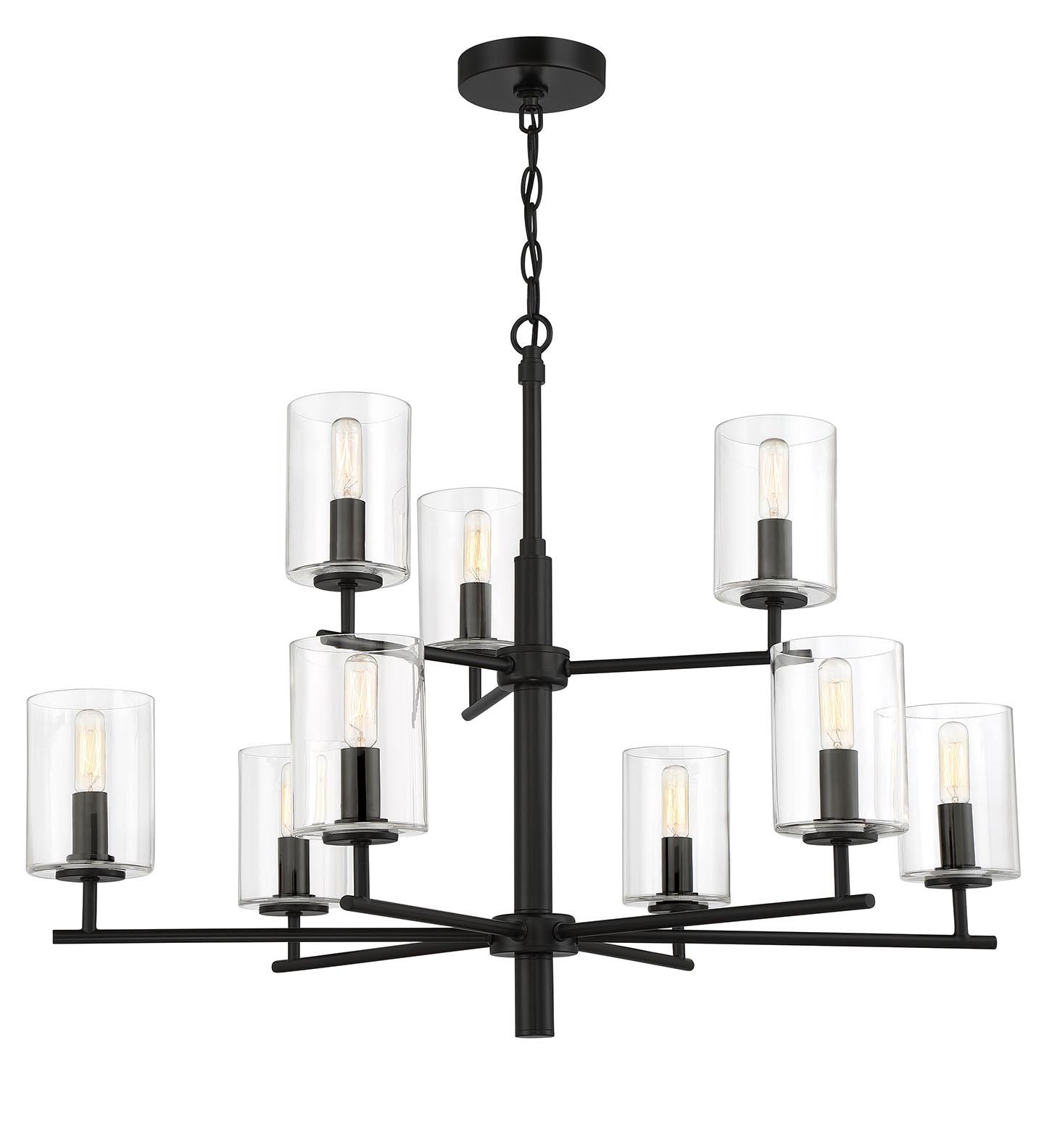 Hailie Chandelier 9 Light Flat Black