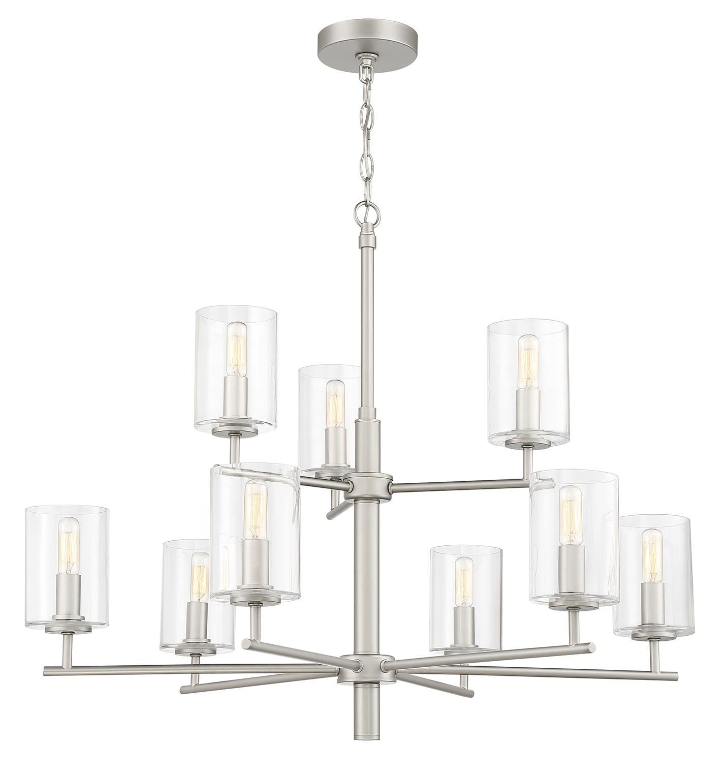 Hailie Chandelier 9 Light Satin Nickel