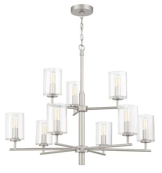 Hailie Chandelier 9 Light Satin Nickel