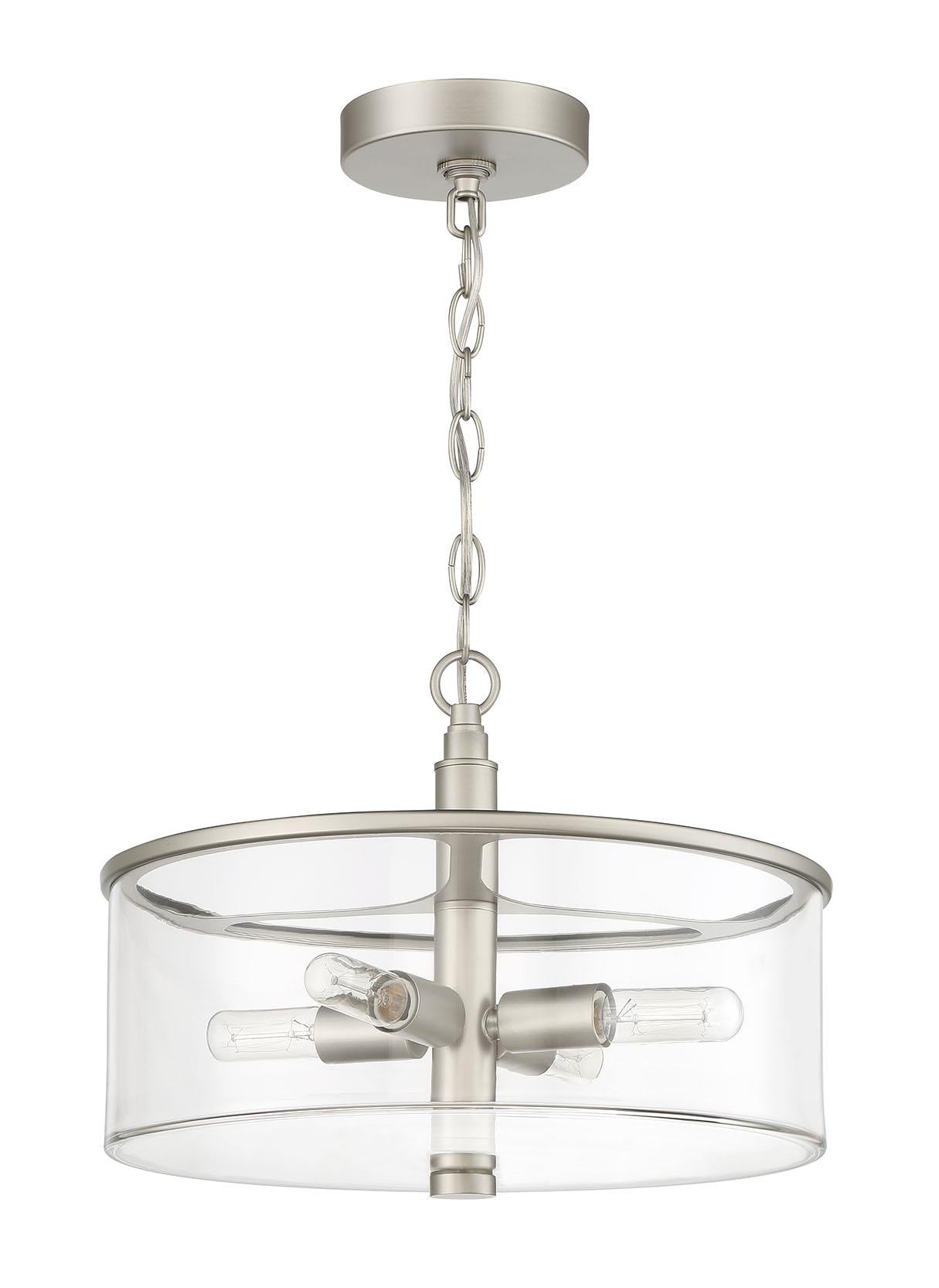 Hailie Convertible Semi Flush 4 Light Satin Nickel