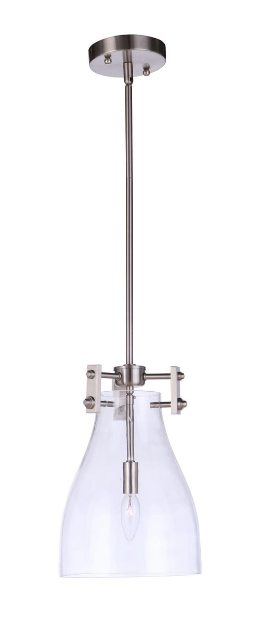 Chardonnay Mini Pendant 1 Light, Brushed Polished Nickel