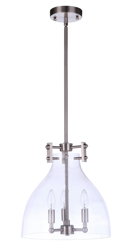 Chardonnay Pendant 3 Light, Brushed Polished Nickel