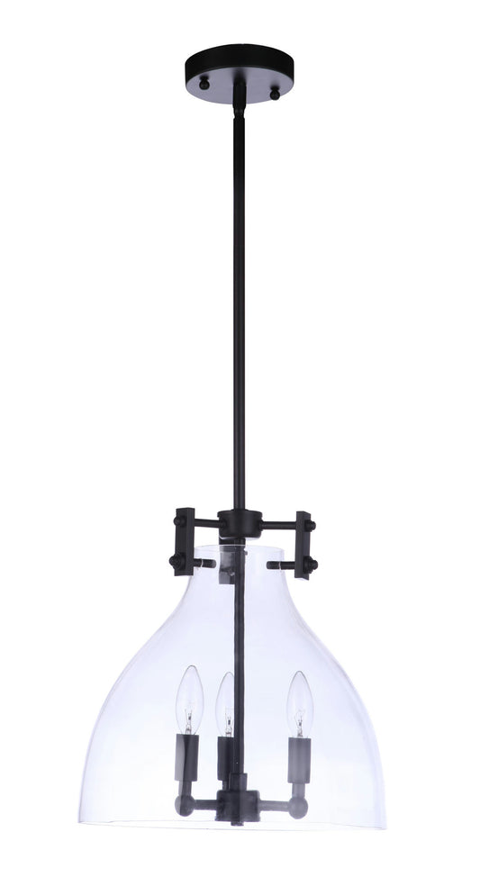 Chardonnay Pendant 3 Light Flat Black
